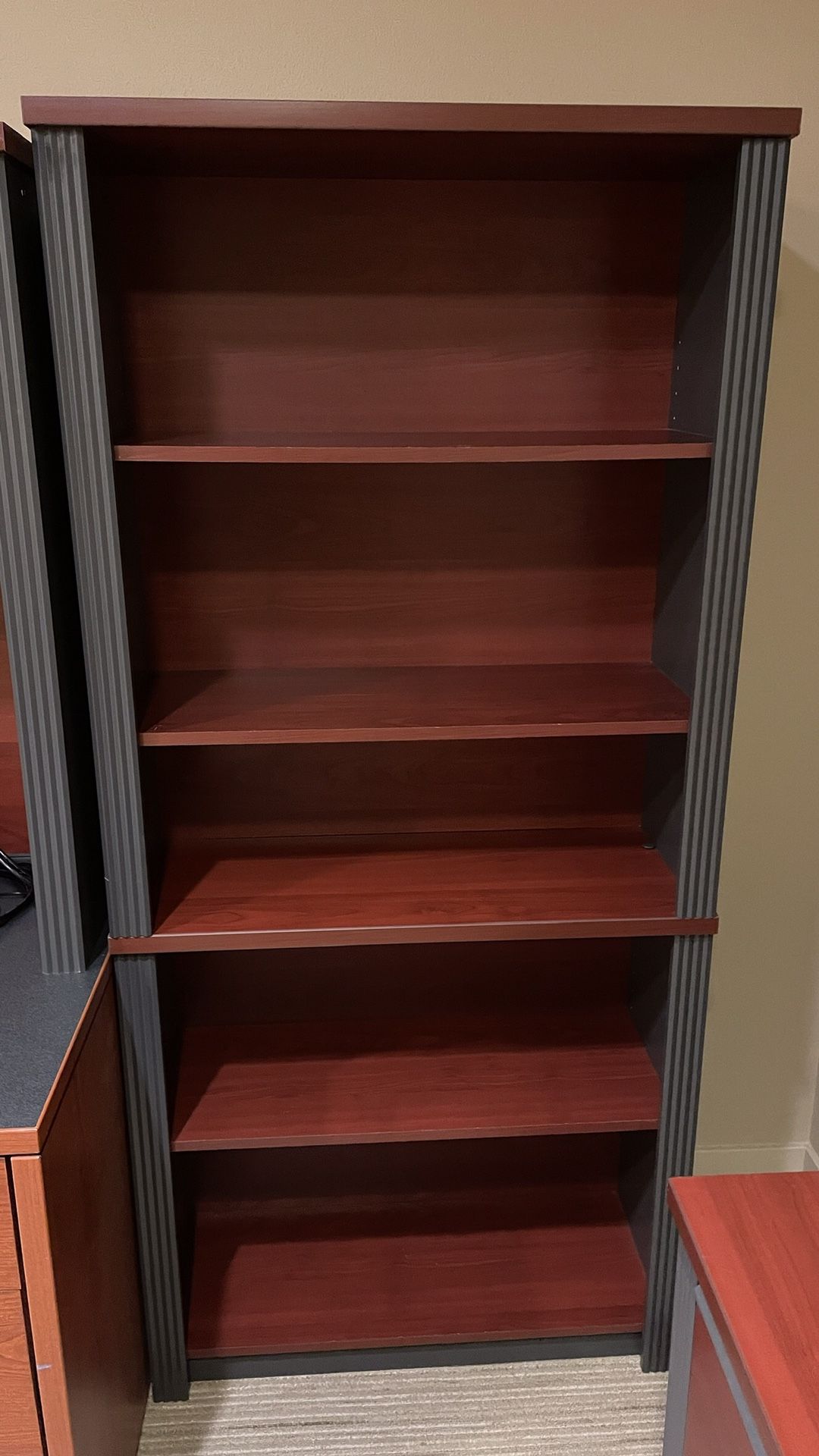 L-Shaped Desk with Upper Shelves