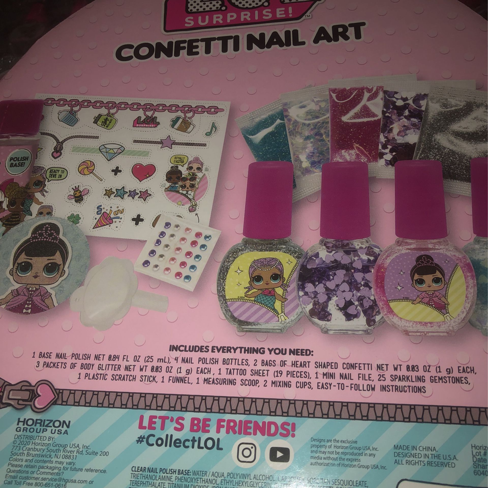 L.O.L. SURPRISE GIFTS!!! AVAILABLE FOR THIS CHRISTMAS HOLIDAYS . L.O.L HAIRGOALS $17, CONFETTI NAIL ART $12 . L.O.L. CONFETTI UNDER WRAPS $25