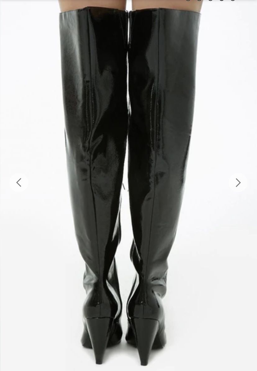 NEW!! FOREVER 21 Leather Thigh- High Boots Size: 6