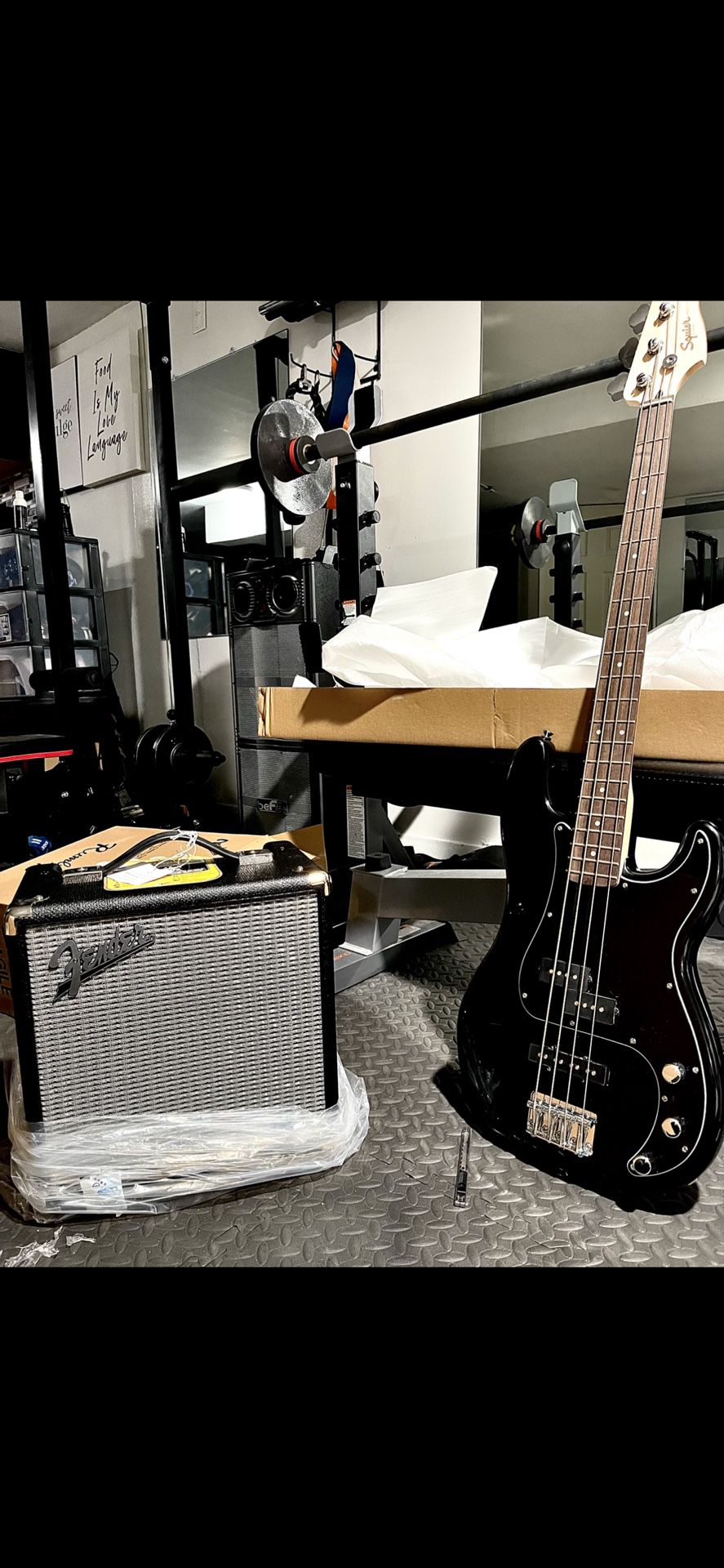 Fender Bass Guitar With Amp 
