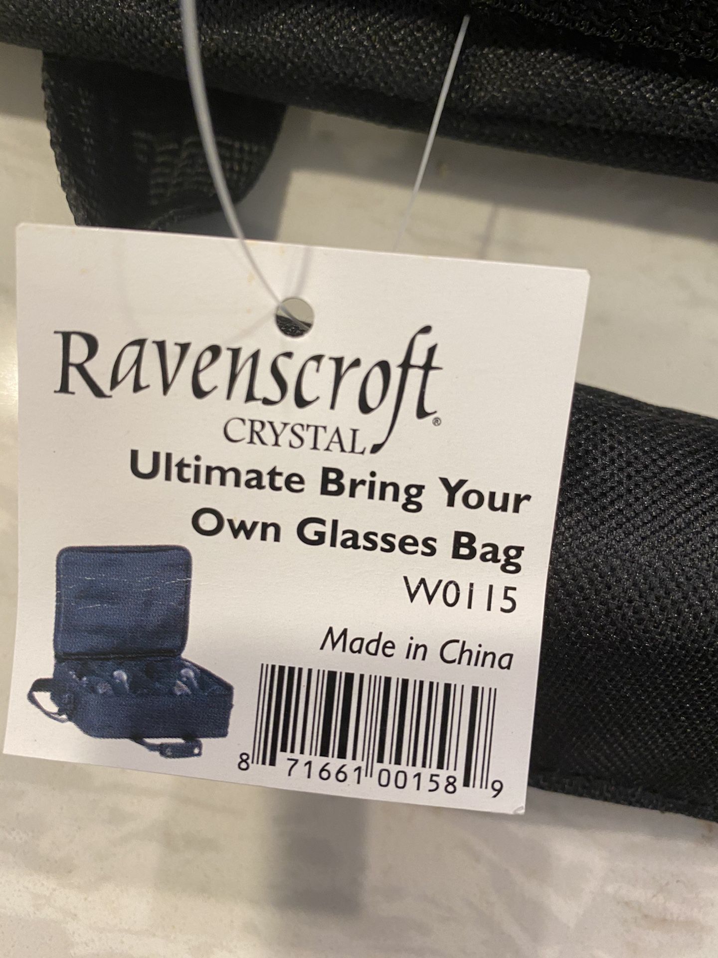 Ravenscroft Crystal Bring Your Own Glasses Bag Black Fits 4 Glasses 10”