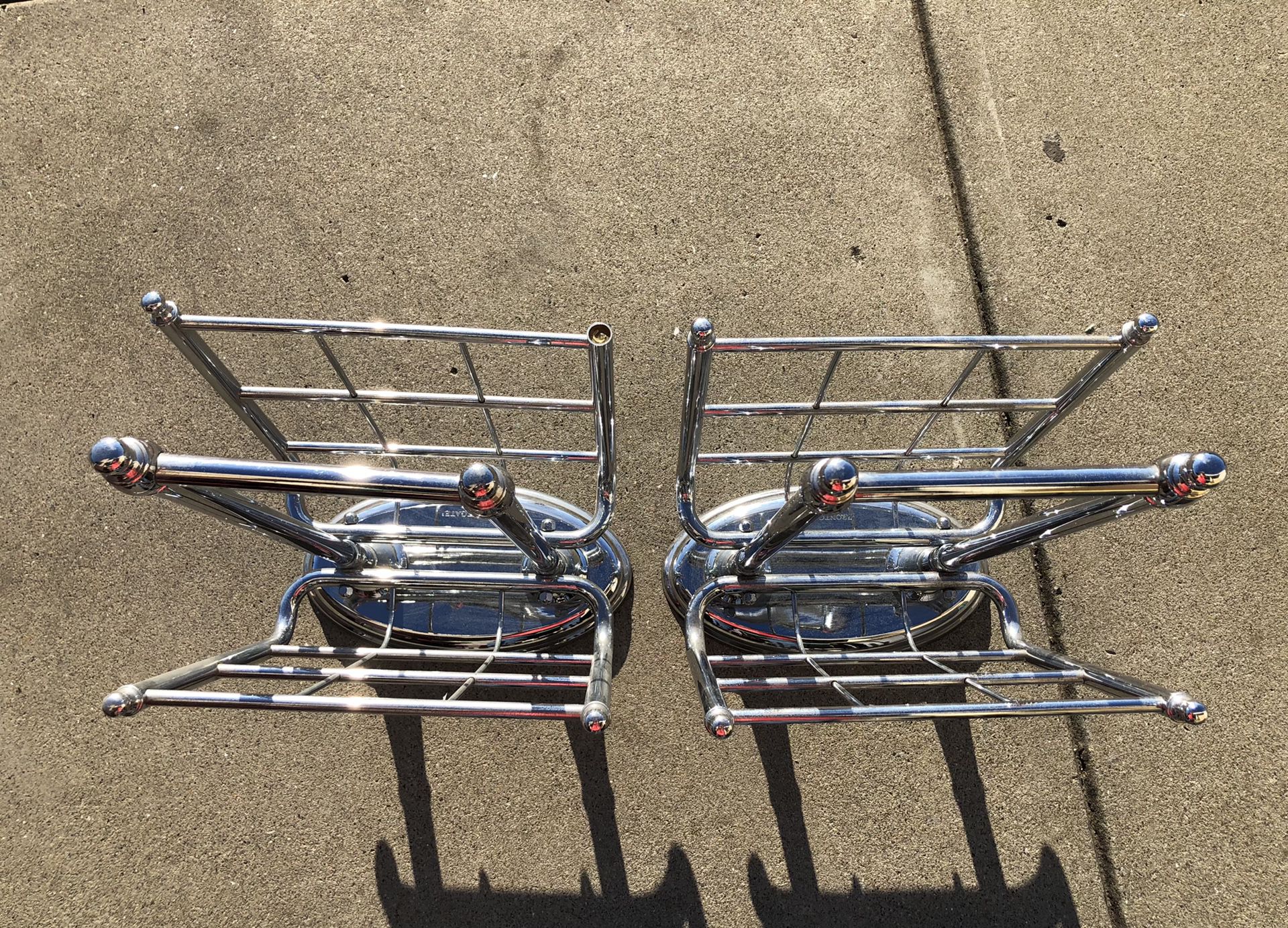 A Pair Of  Frontgate Racks For Guest Hand Towels Or Magazines
