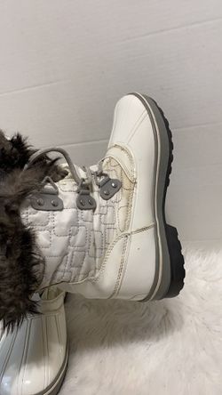 Storm By Cougar Women's Waterproof Fur Collar Boots Calf Knee White Size 10 Thumbnail