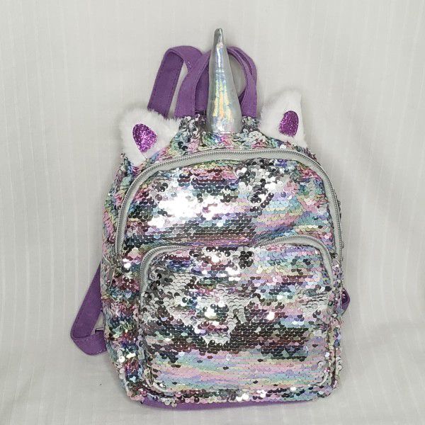 Cat & Jack Purple Sequin Mini Backpack 