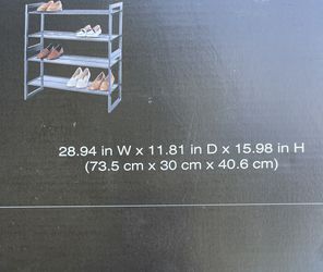 2 Tier Shoe Rack - BRAND NEW!  Grey in color. Steel construction Thumbnail