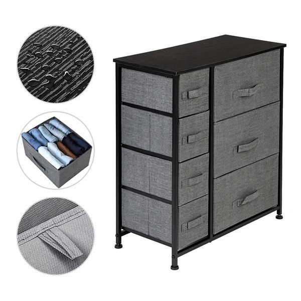 Dresser With 7 Drawers - Furniture Storage Tower Unit For Bedroom, Hallway, Closet, Office Organization - Steel Frame,