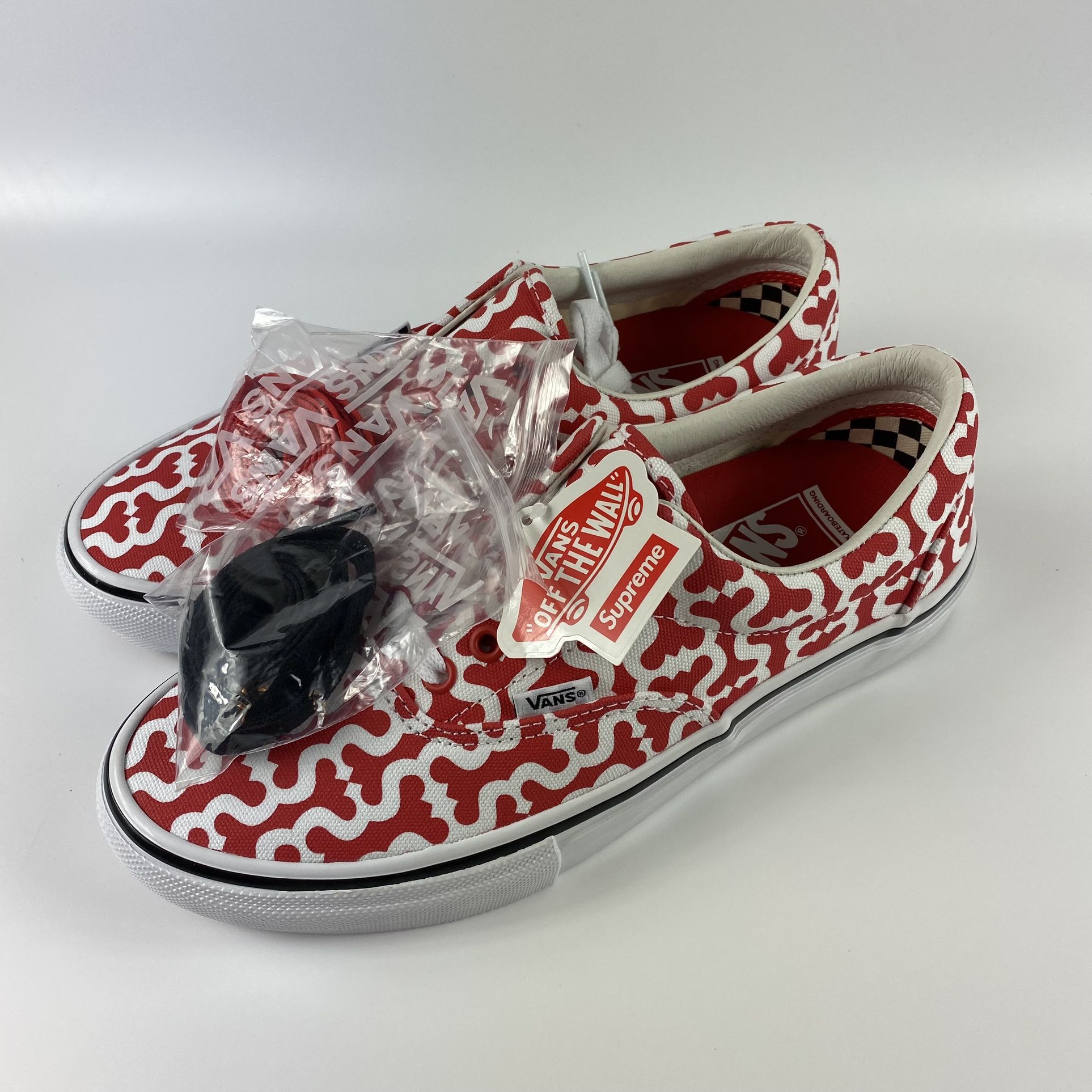 2021 SUPREME VANS RED MONOGRAM S LOGO SKATE SHOE MENS SIZE 8