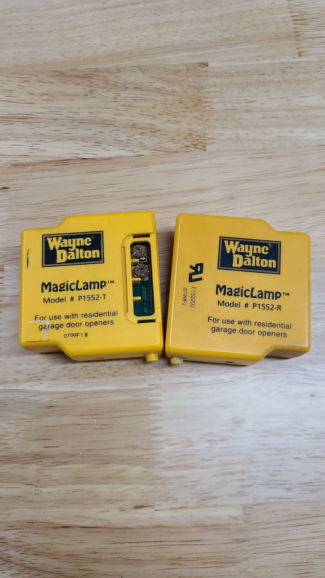 Wayne Dalton Yellow Magic Lamp Safety Eye Photo Cell Sensors P1552-T P1552-R 