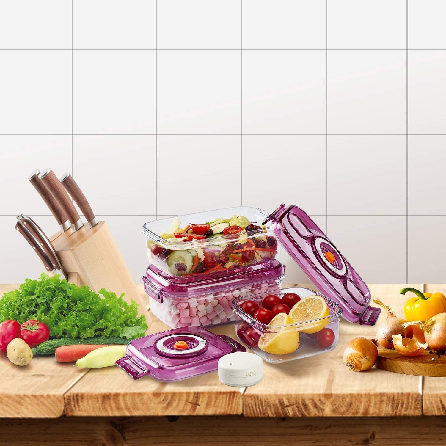 Brand New* Vacuum Food Storage Containers with Lids and Automatic Pump