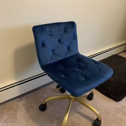 Royal Blue Chair With Gold Accents Thumbnail