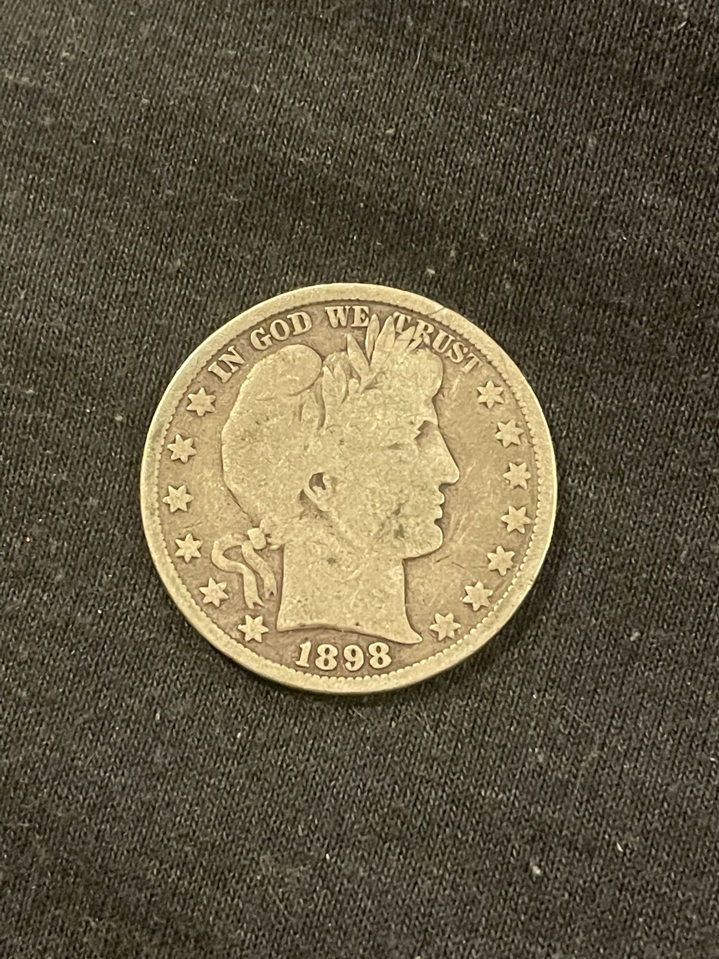 1898 Silver Barbed Head Half Dollar 