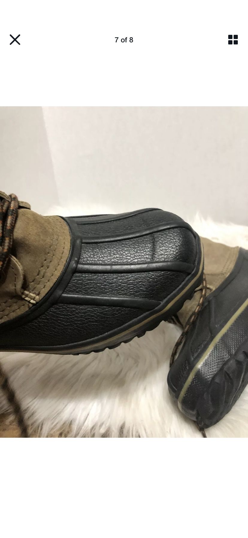 Wolverine Mens 7 Leather Rubber Boots Brown Black TInsulate Work