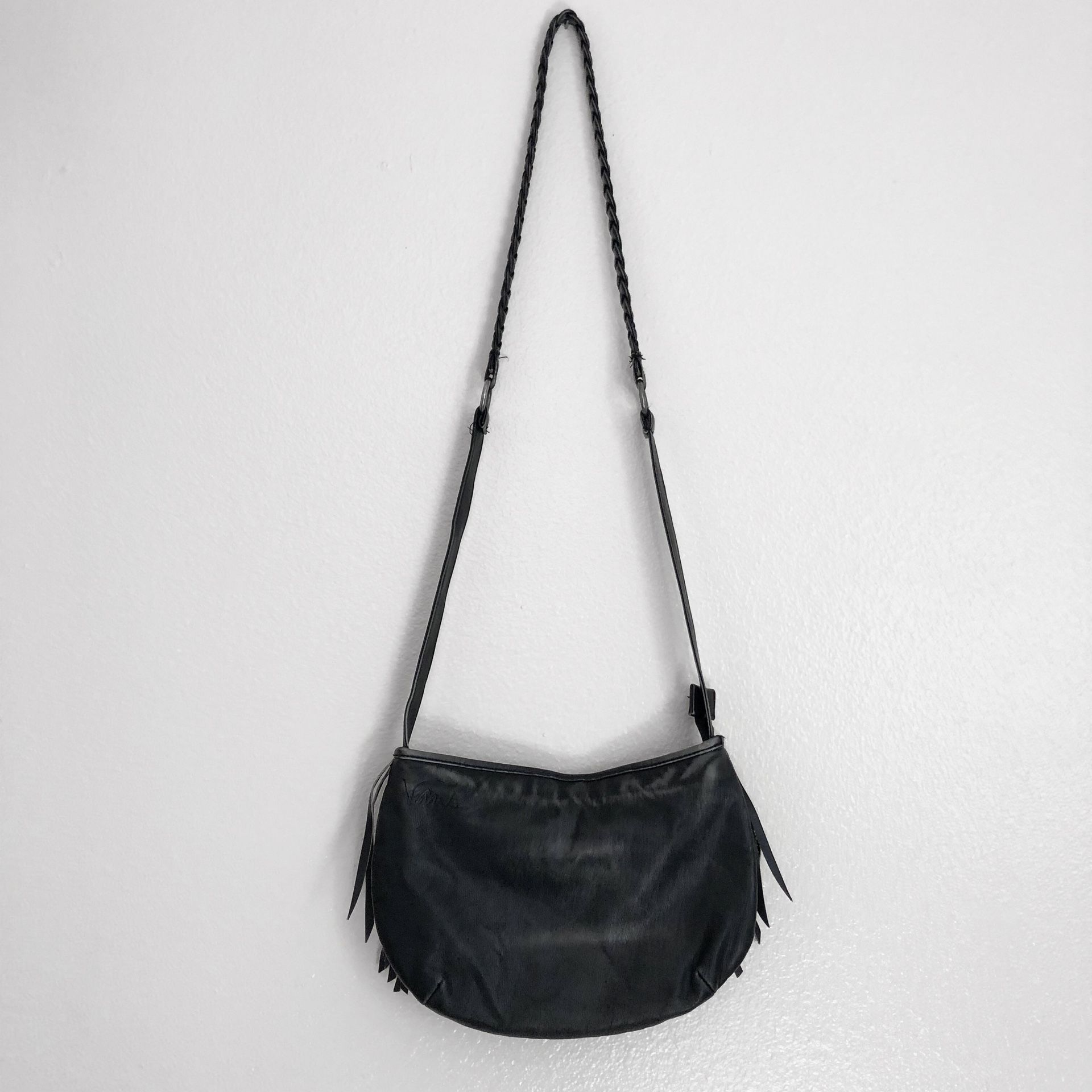 Black fringe Vans purse
