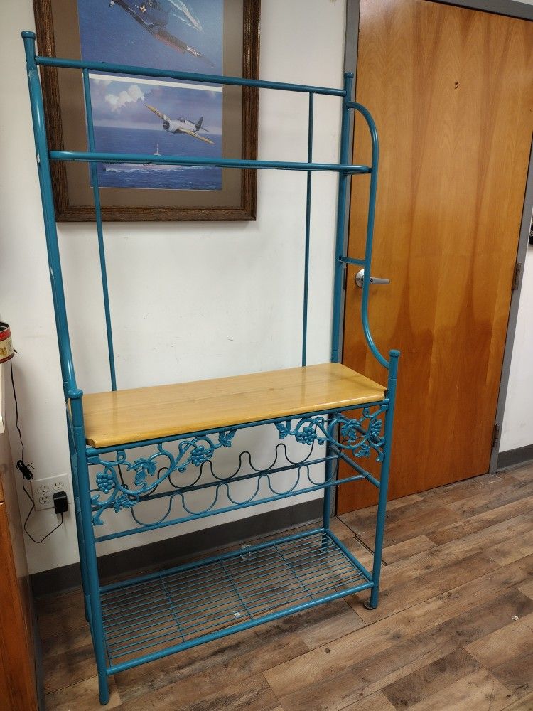 Beautiful Blue / Turquoise Bakers Rack Kitchen Shelving For Sale 🍽️