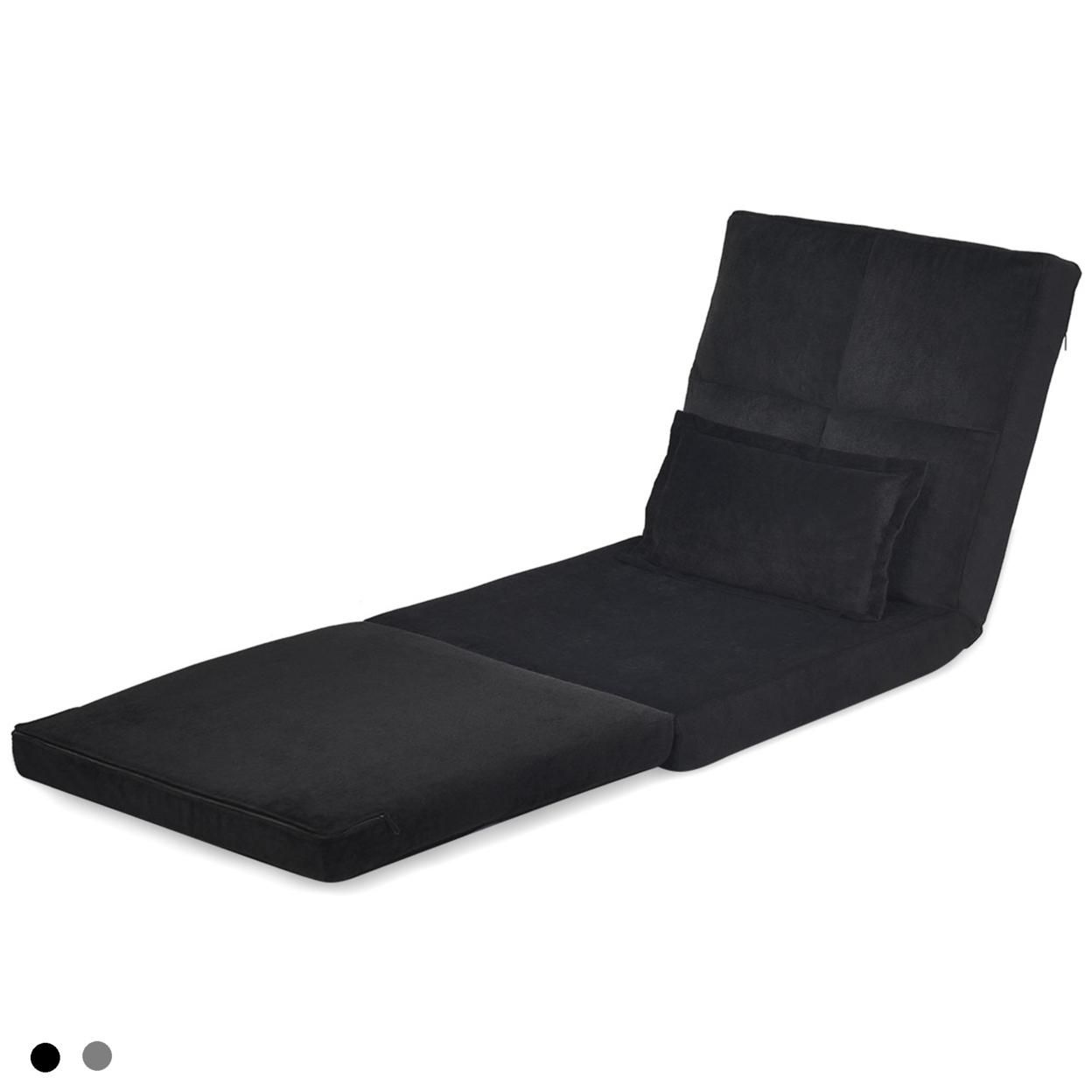Costway Floor Folding Sofa Chair Lounger 6 Positon Adjustable Sleeper Bed Couch Recliner