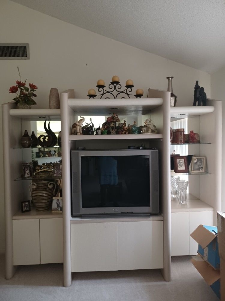 Nice Entertainment Center With Free Sonny TV Working Fine With Cable.