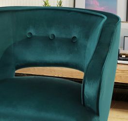 Teal Modern Velvet Cushioned Accent Chair Thumbnail