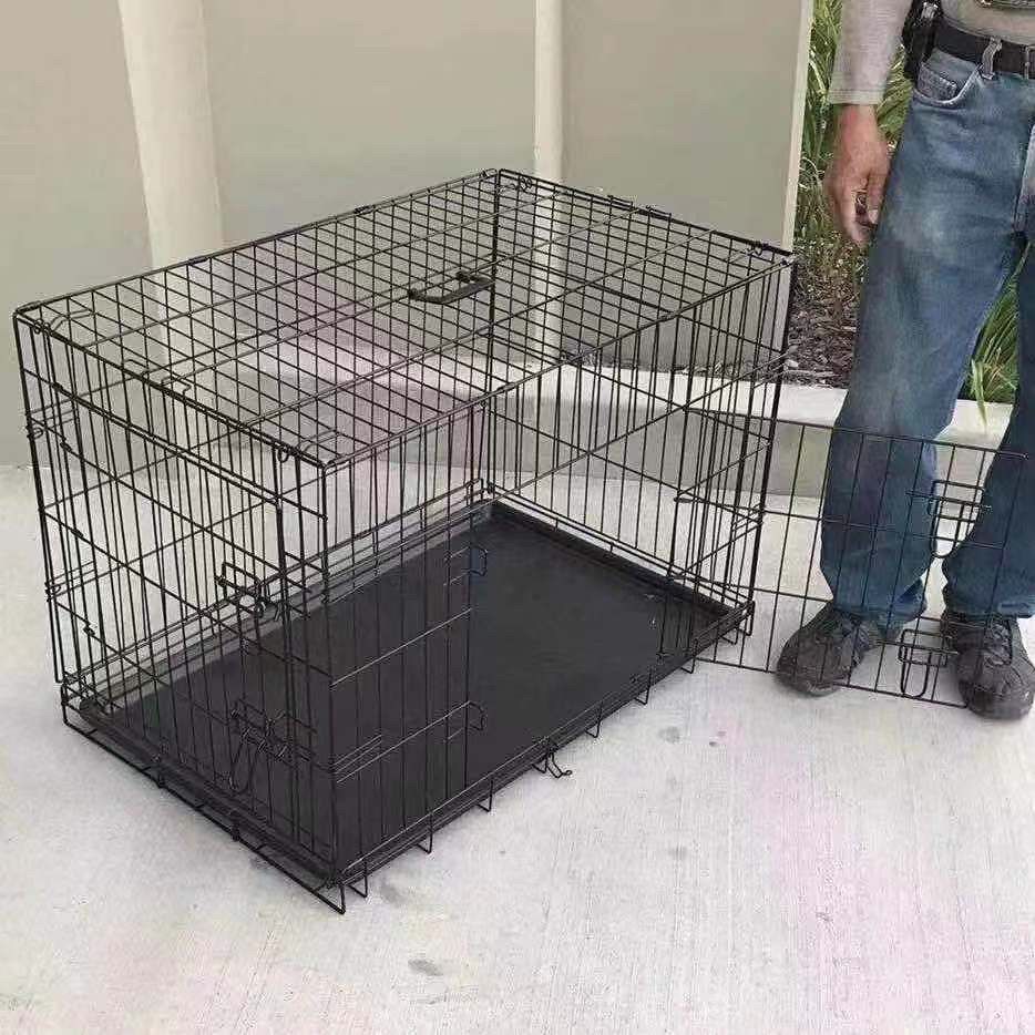 New in box 36x23x25 inches tall 2 doors foldable dog cage crate kennel 70 lbs capacity jaula de perro