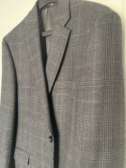 Ralph Lauren Gray Charcoal Grey Blue Plaid Check Sport Coat Jacket Blazer 41R Thumbnail
