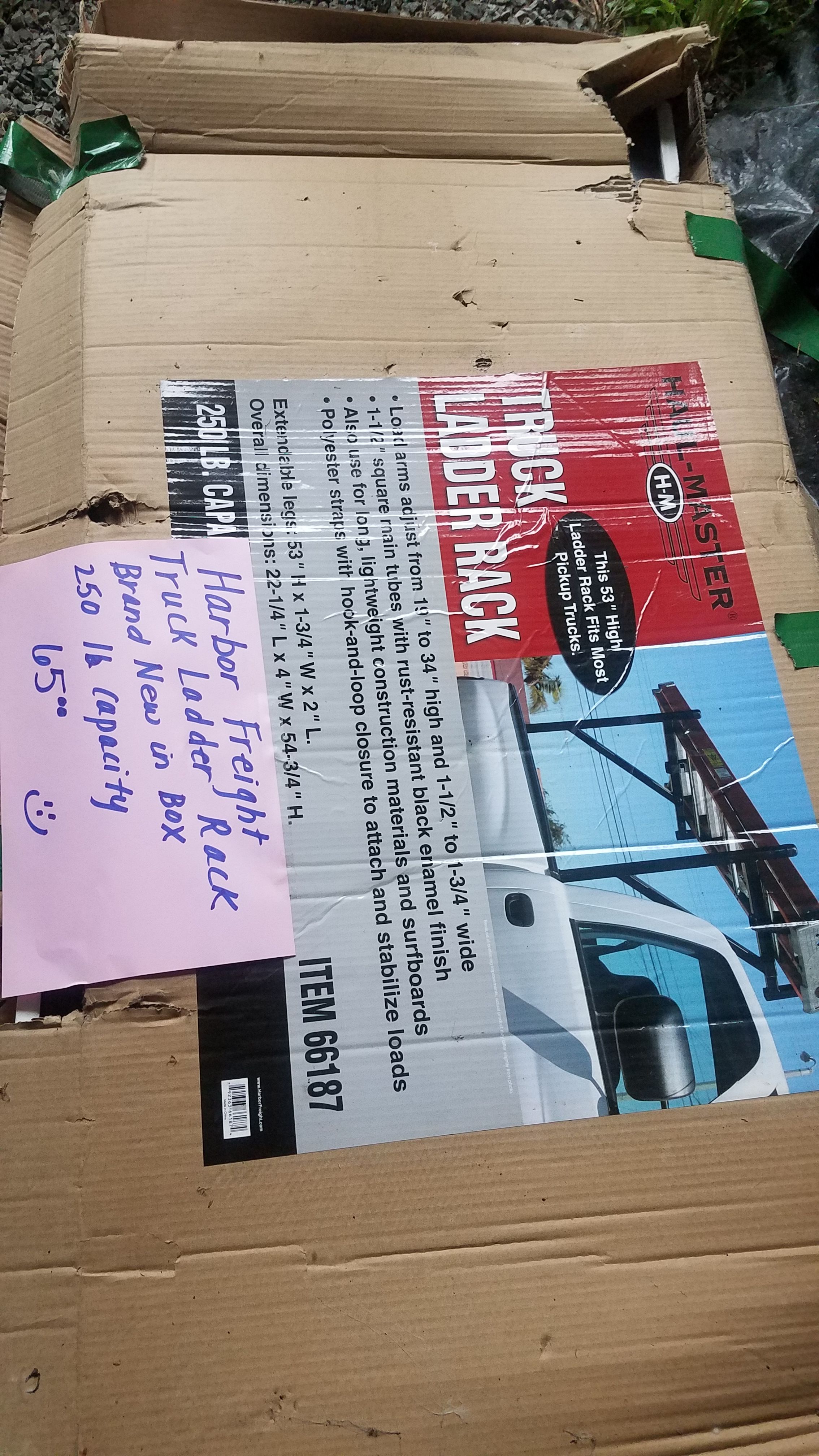 Harbor freight truck ladder rack Brand new in box. 250 lb capacity