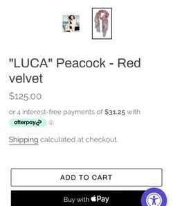 Leigh & Luca Red Velvet Peacock Poncho Shawl Thumbnail