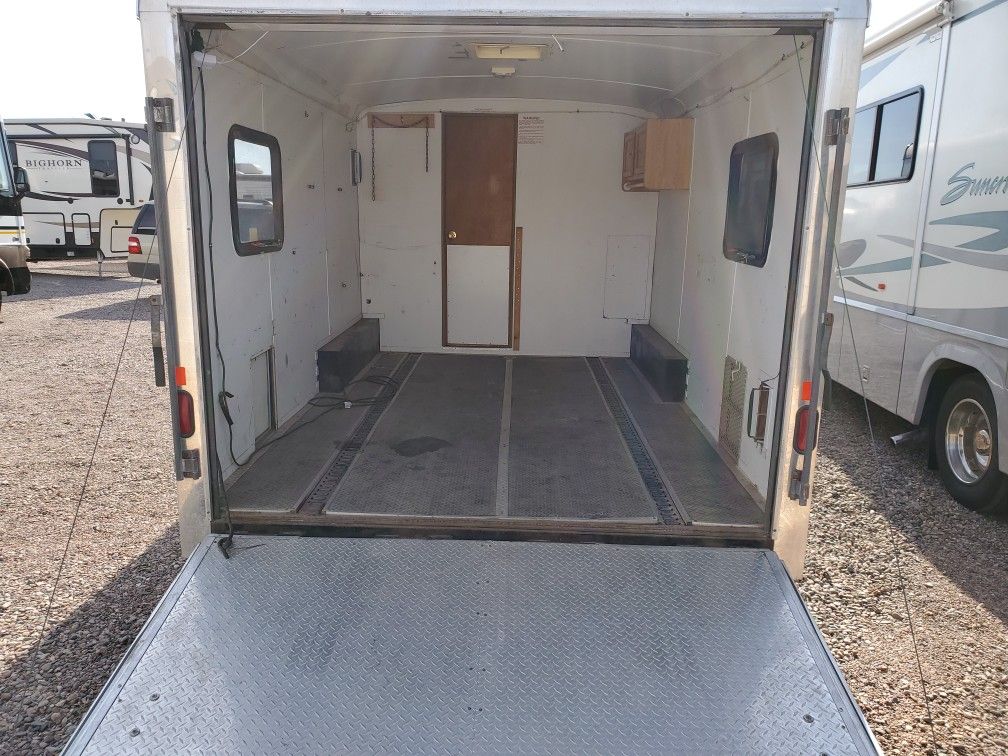 Toyhauler camping trailer