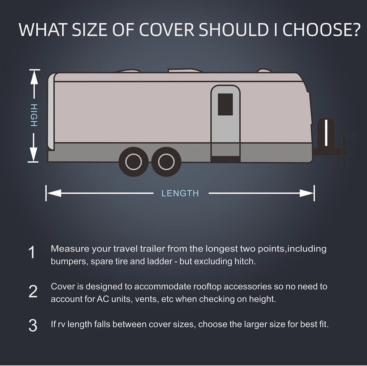 Lallker Travel Trailer RV Cover - Upgraded Heavy Duty 6 Layers Top Windproof Waterproof Sun Protection Camper RV Cover for 18'1" - 20' RV with 4 Tire