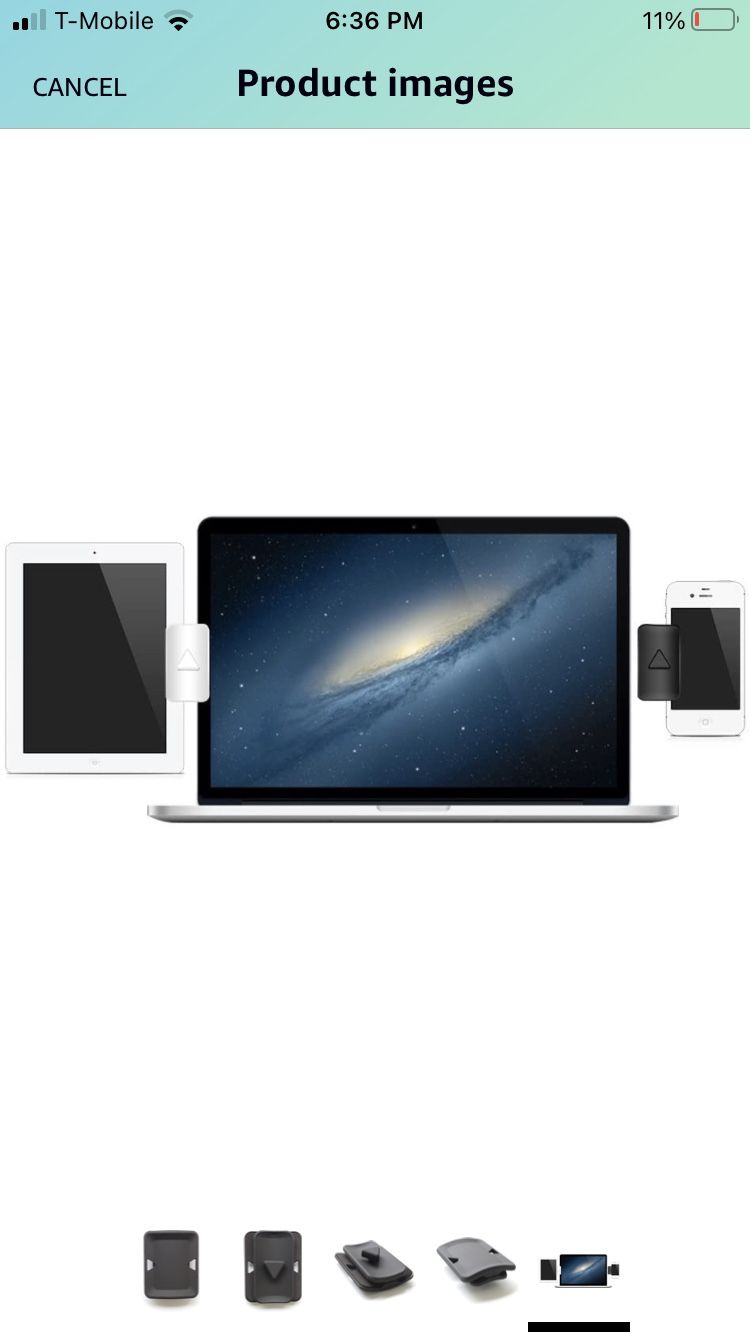 Xcivi Side Mount Clip - Mount Your Phone or Tablet to Your Laptop or Monitor - Dual or Triple Display Bracket Connects Tablet/Smartphone (Black)
