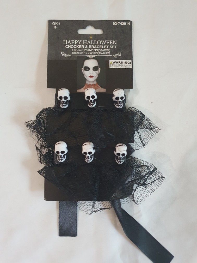 Choker And Bracelet Set (Woman's Halloween Costume) New