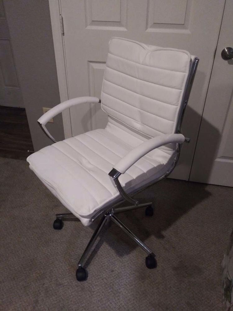White leather office chair