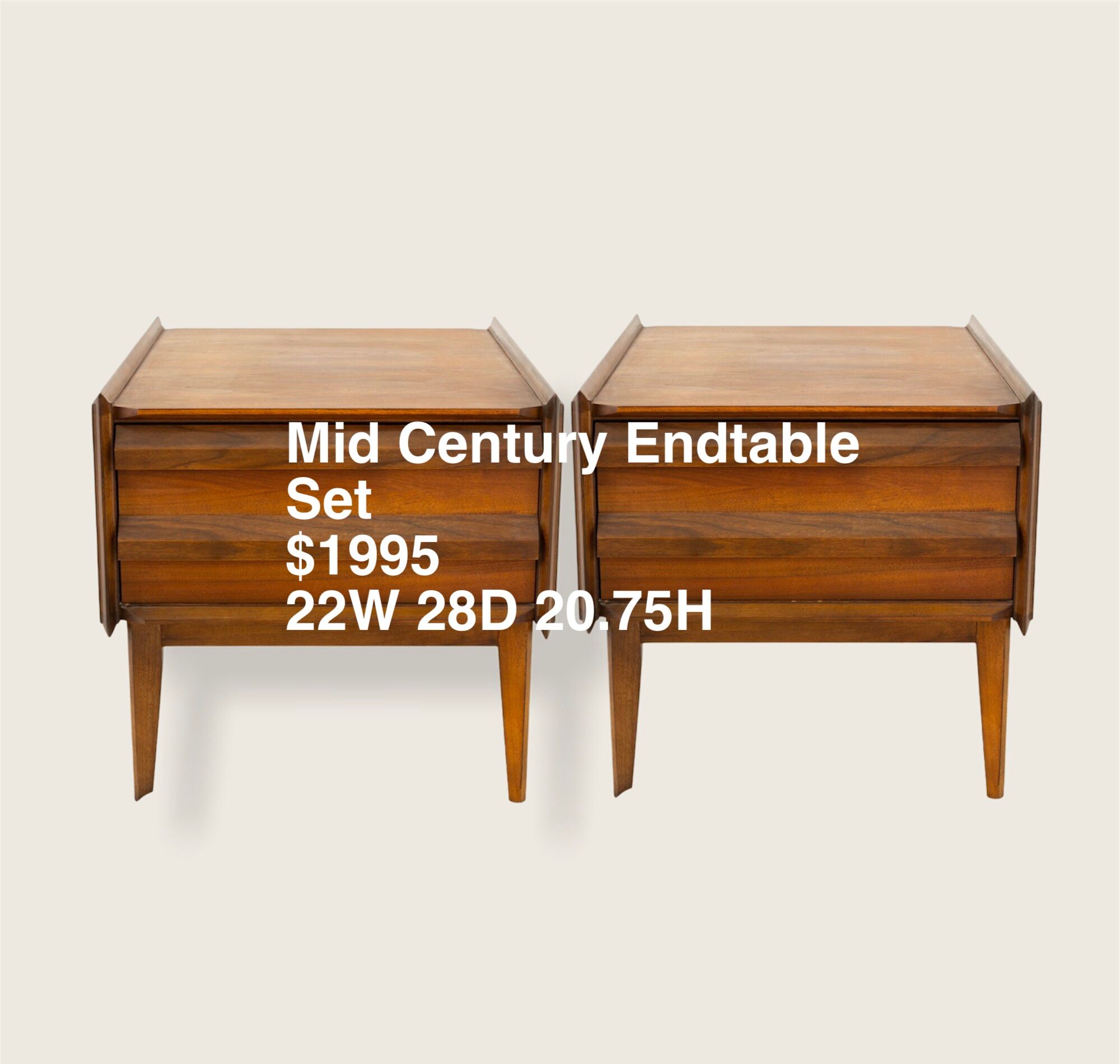 Vintage Mid Century Modern End Table Stand Set Of 2 Seattle