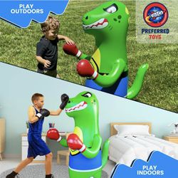 Inflatable Punching Bag for Kids-Bop Bag Inflatable Punching Toy-Dinosaur Punching Bag  Thumbnail