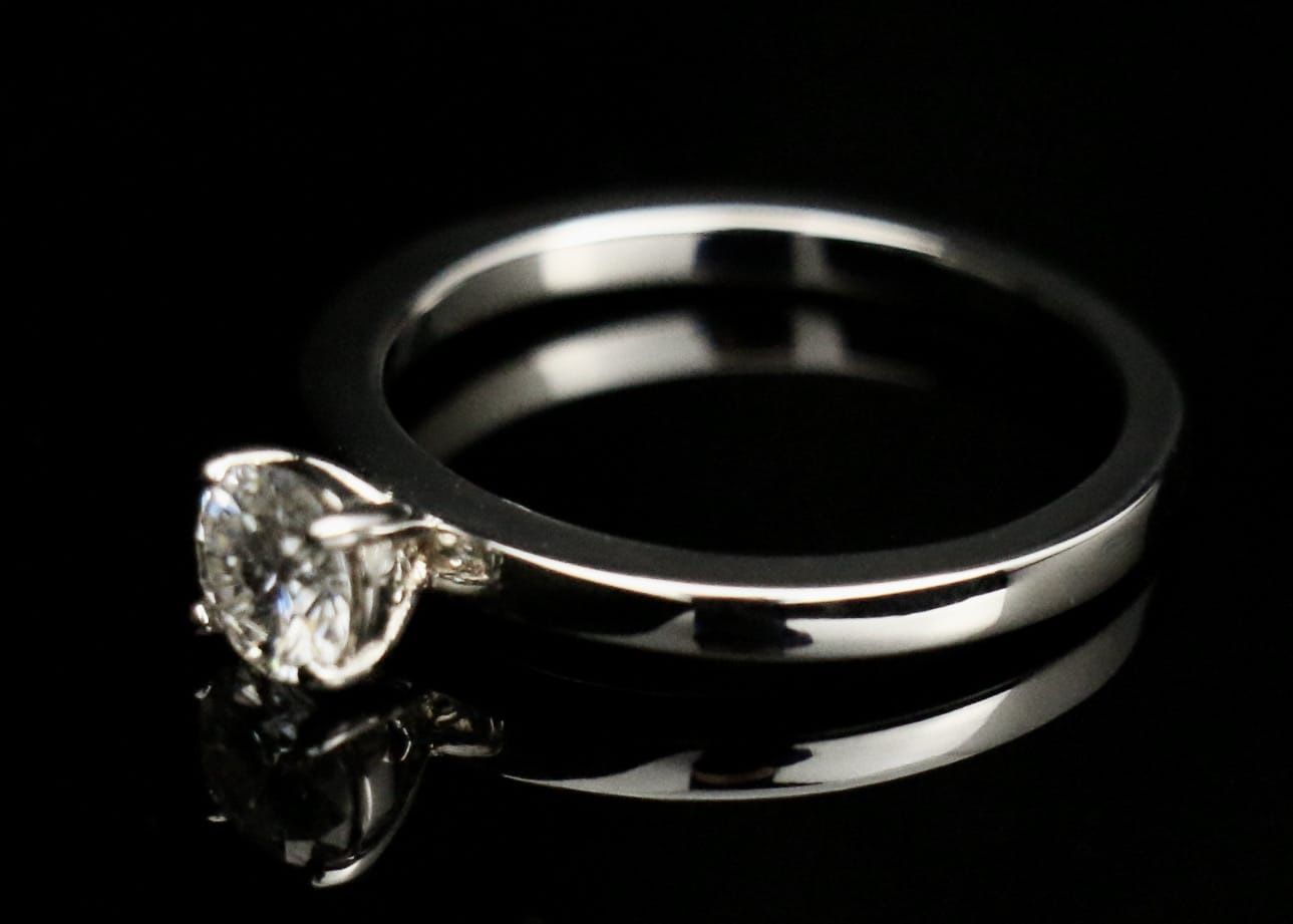 .5c Silver Moissanite Engagement Band