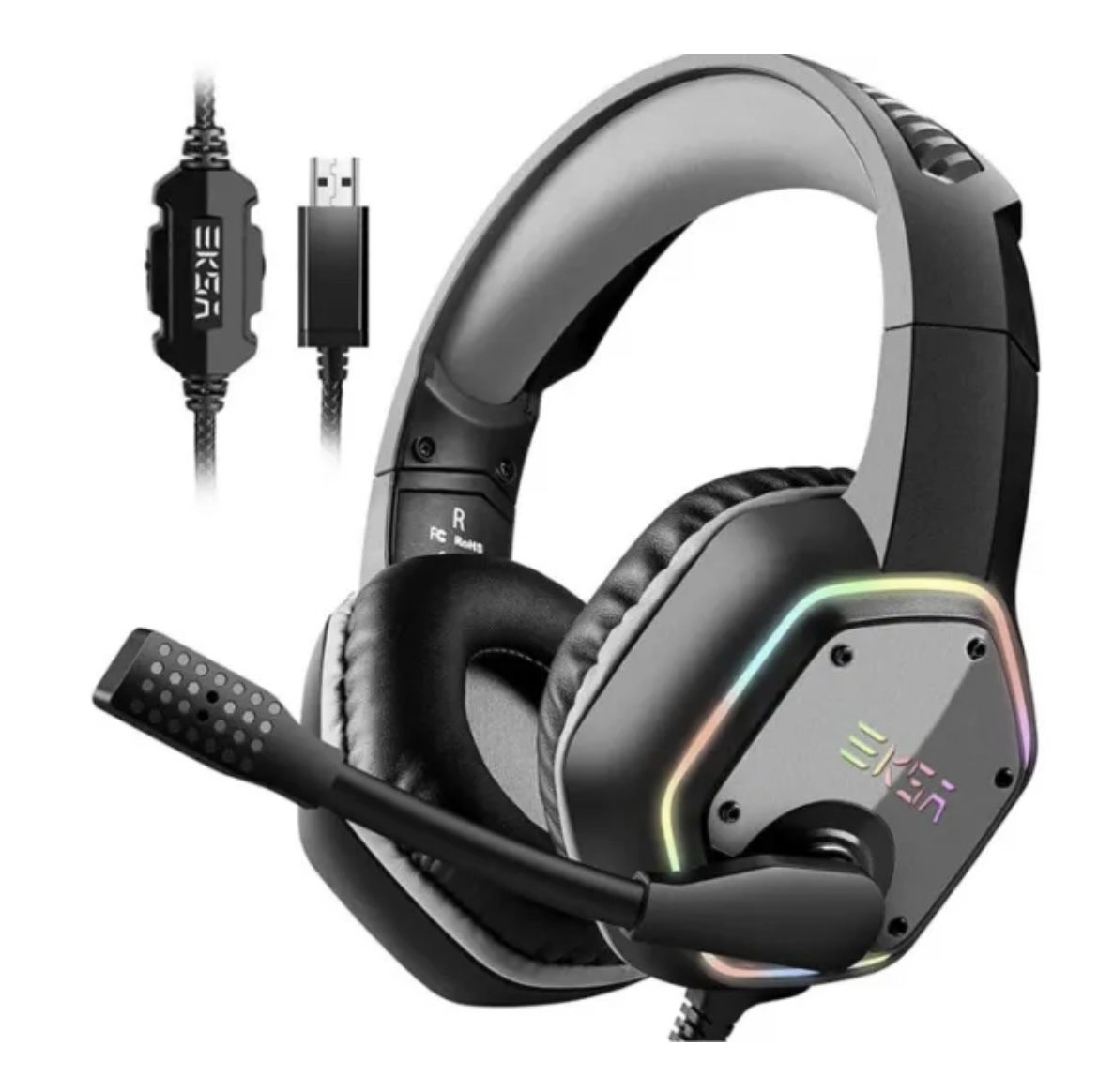 EKSA E1000 USB Gaming Headset - PS4 PC MAC - 7.1 Surround - Pouch Included