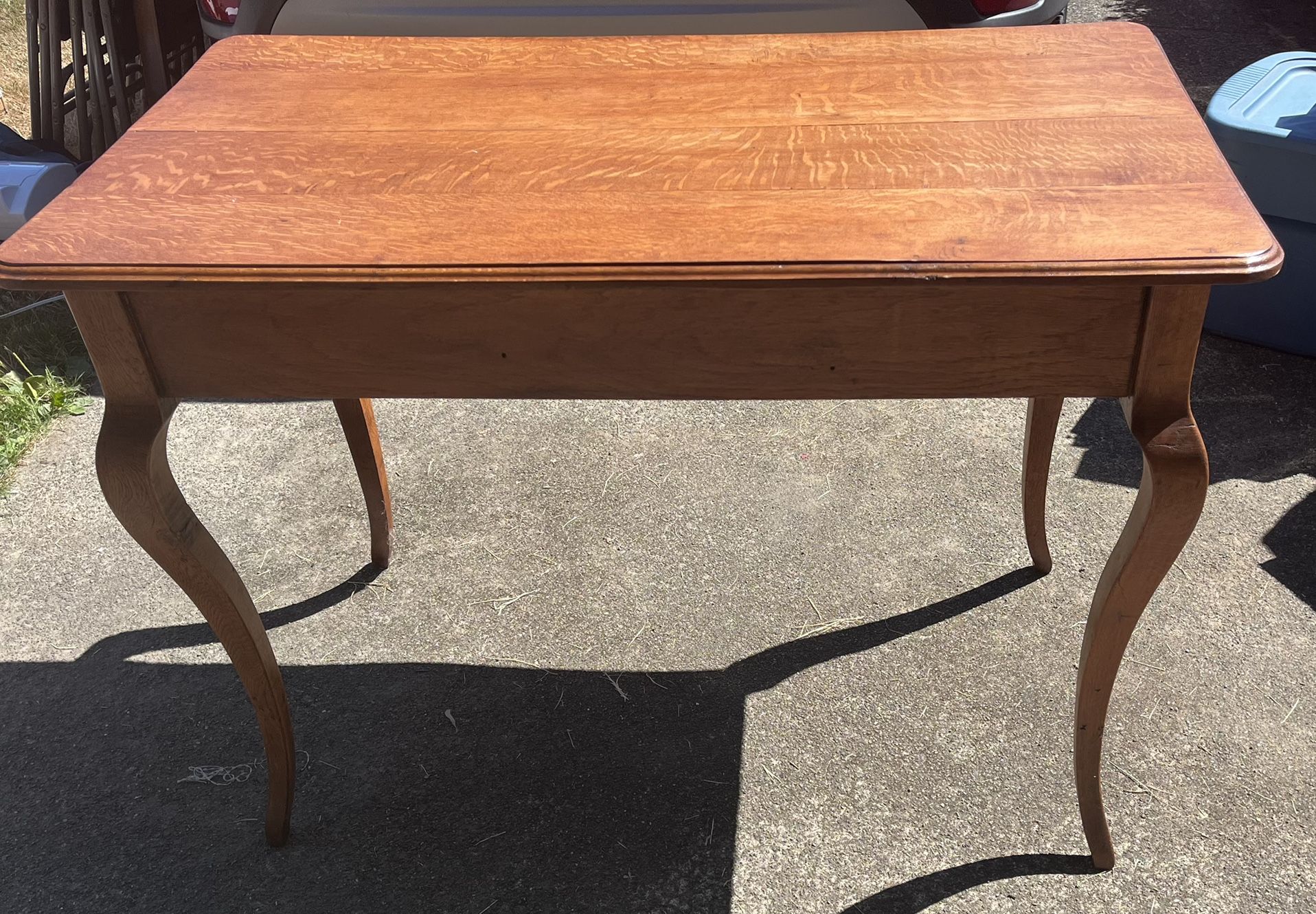 Antique Tiger Oak Desk With Drawer