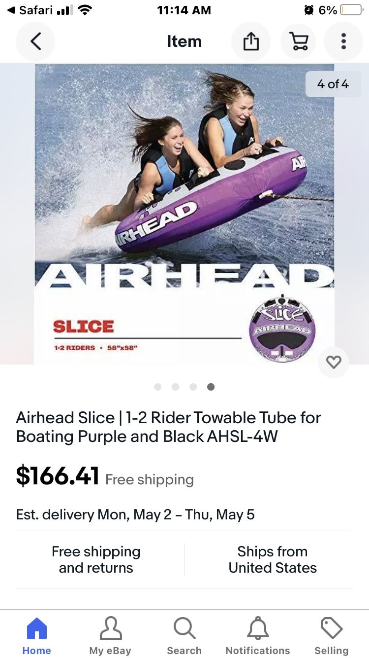 Airhead Slice Tube For 2 Person, Great Condition 1y Old
