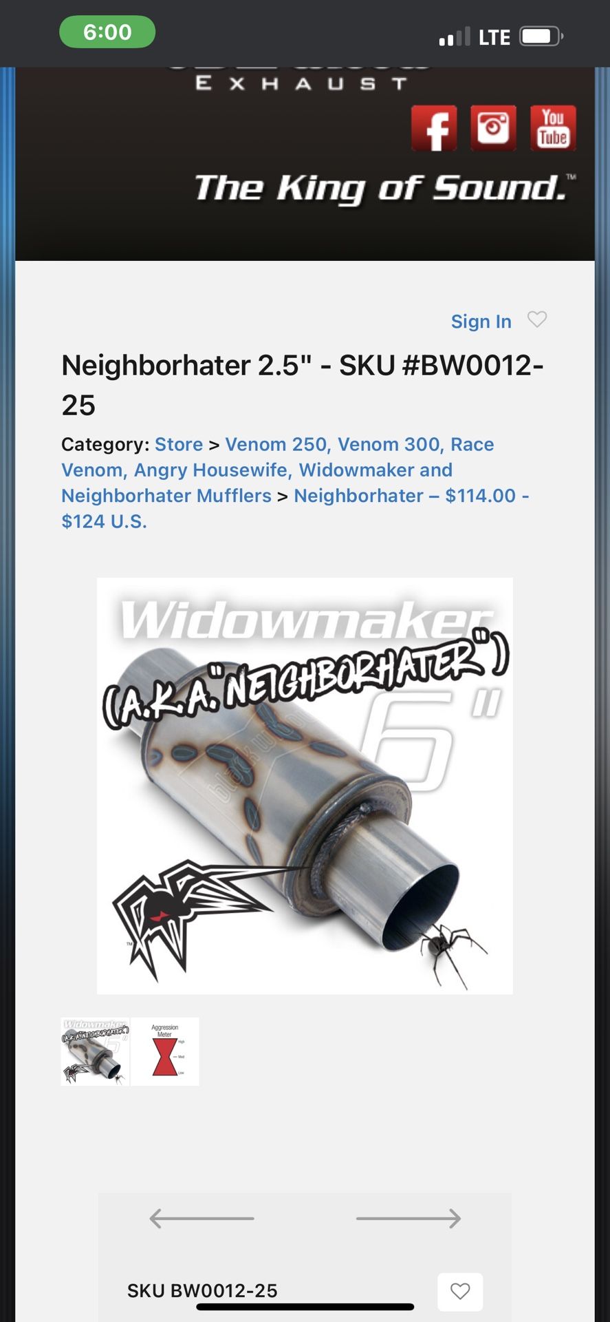 Black Widow “neighbor Hater” Muffler