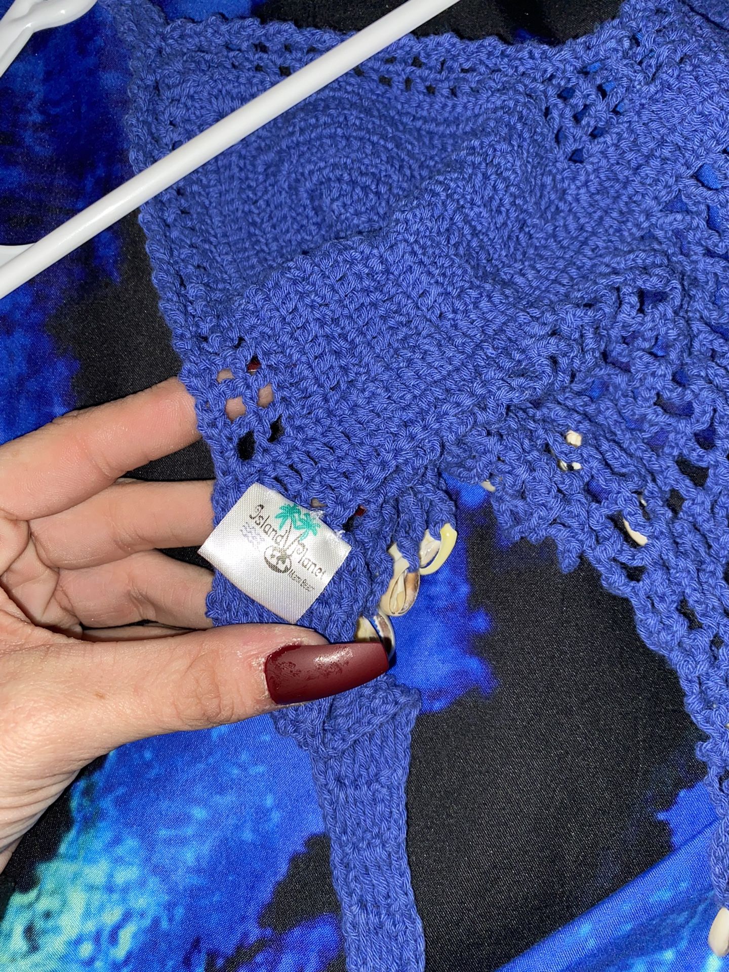 Crochet & Cowrie Shell Swim Top/Crop Top