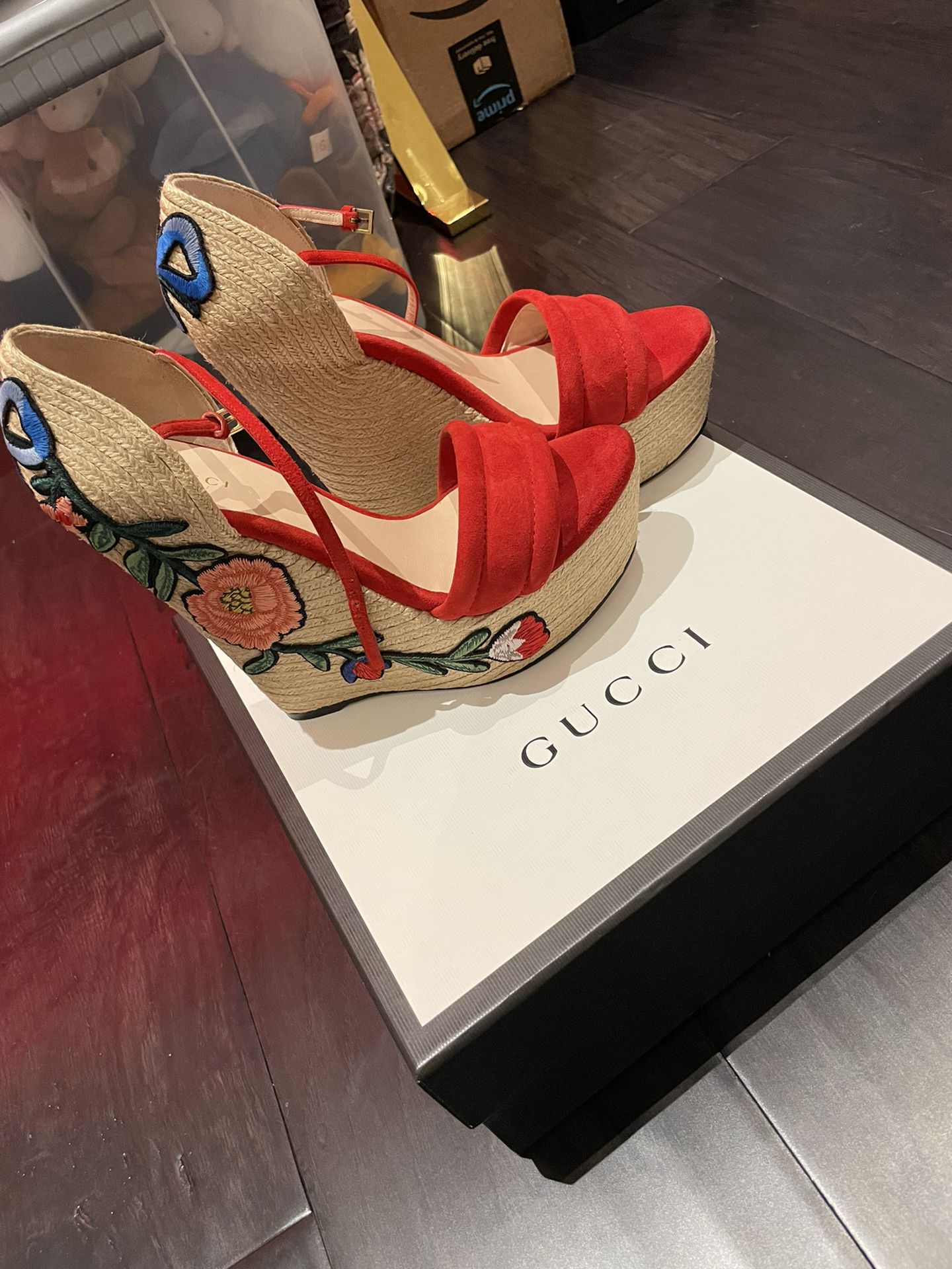 Red Gucci Wedges 