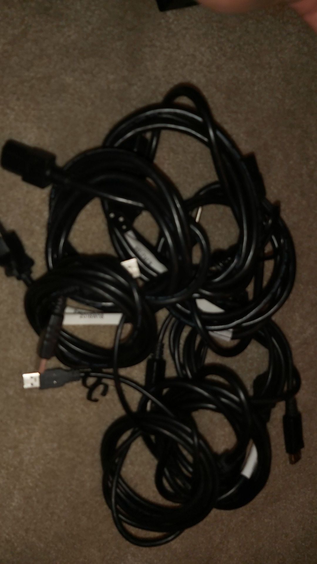 Lenovo dual monitor setup with stands and cables