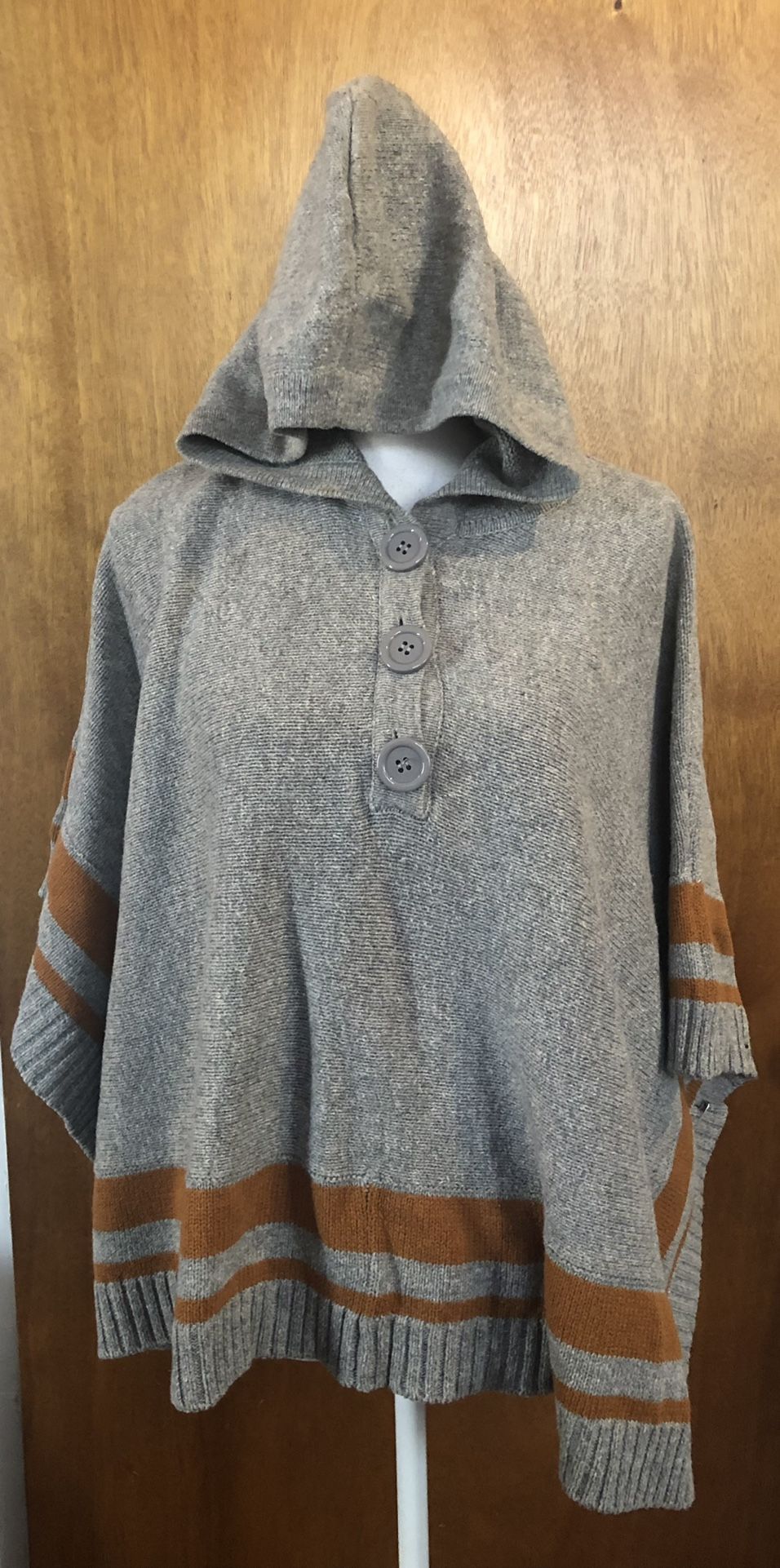Gray Poncho Sweater