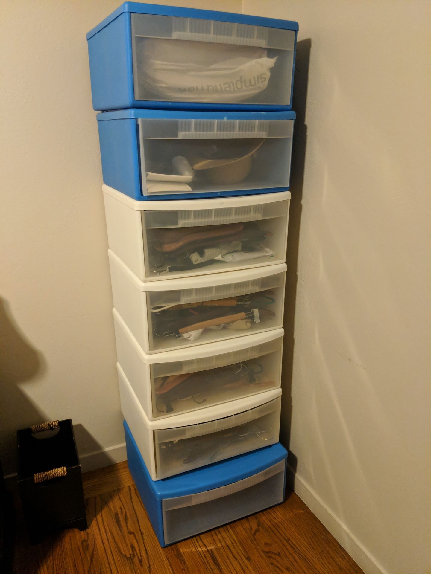 Assorted Plastic Storage Drawers