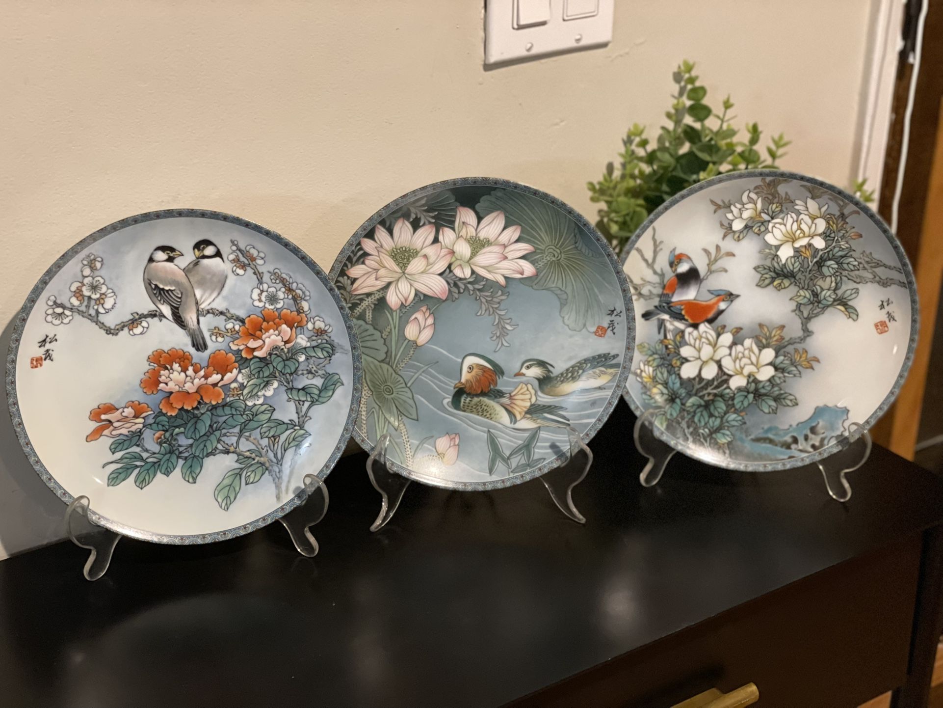 Set of 3- Imperial Jingdezhen porcelain plates