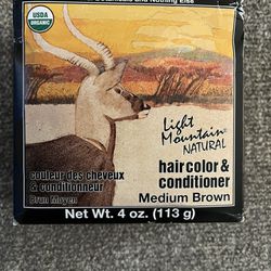 Light Mountain Natural Hair Color And Conditioner, Medium Brown, 4 Ounce, (2 Pack) Thumbnail