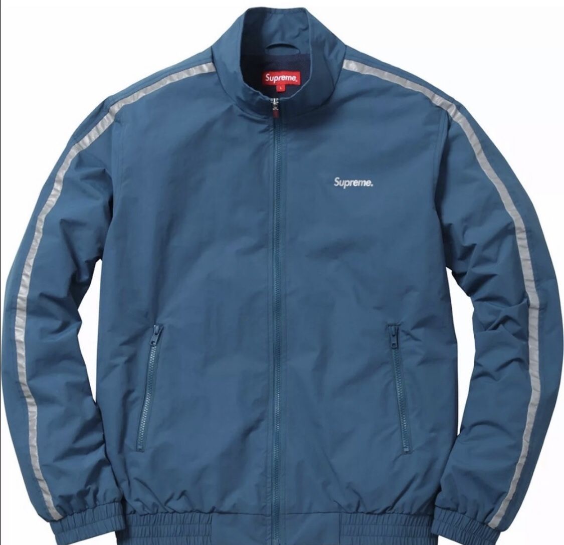 Supreme 3m Reflective Stripe Track Jacket Size M, bag included