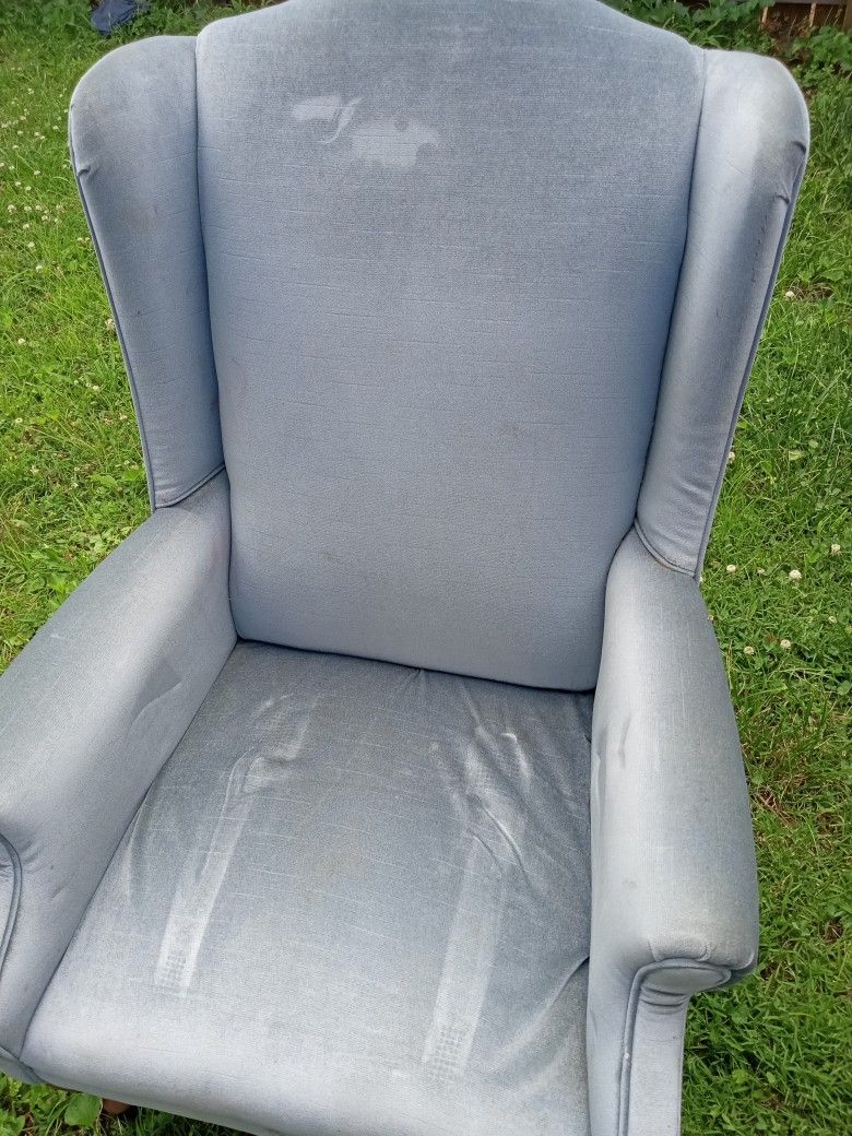 Blue Grey Velvet Chair