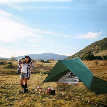Camping Tent Tarp,Hammock Rain Fly Tarp,10X10FT Waterproof Tarp Backpacking,Multifunctional Tarp Tent Footprint for Camping,Lightweight Emergency Shel