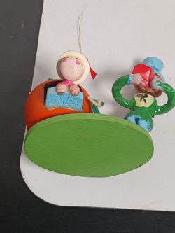 NURSERY RHYMES Theme Vintage Wooden Christmas Ornament Holiday Retro Painted  Thumbnail