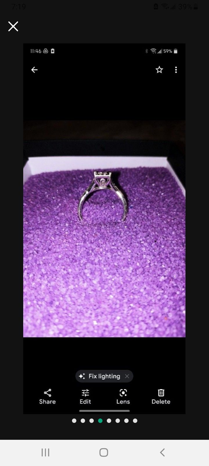 10 Carat White Gold With 1/3 Carat White Diamond Ring Size 6.5