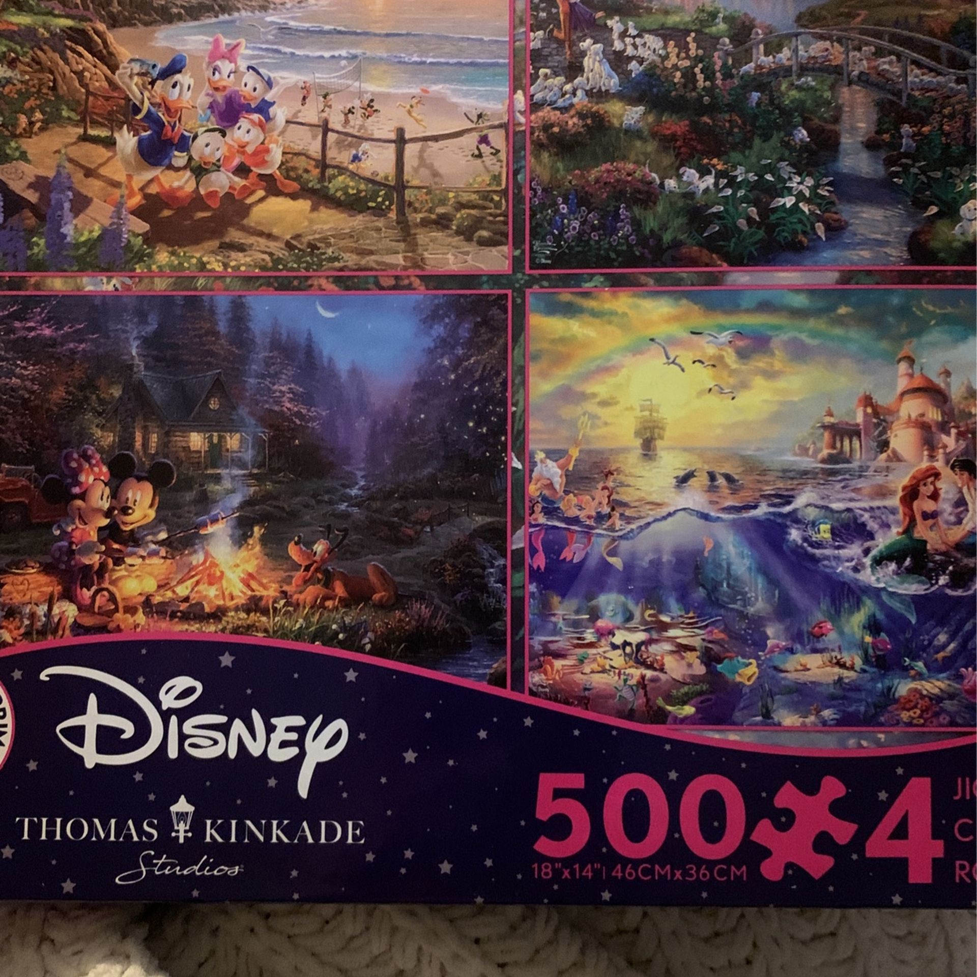 DISNEY JIGSAW PUZZLES X4 = 500 Pieces
